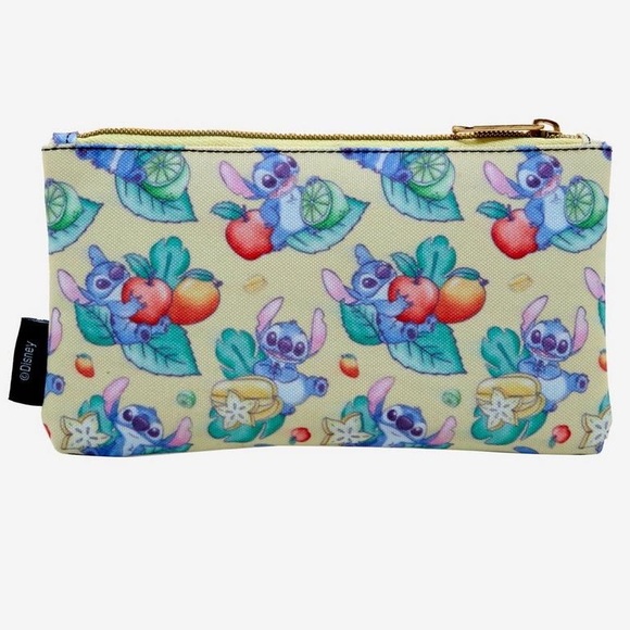 LOUNGEFLY DISNEY LILO & STITCH Fruit School Supplies CASE / ZIPPER POUCH! - Picture 2 of 4